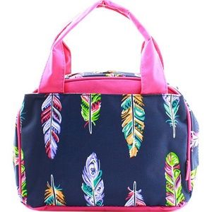 FUN CANVAS FEATHER INSULATED LUNCH BAG! NEW!